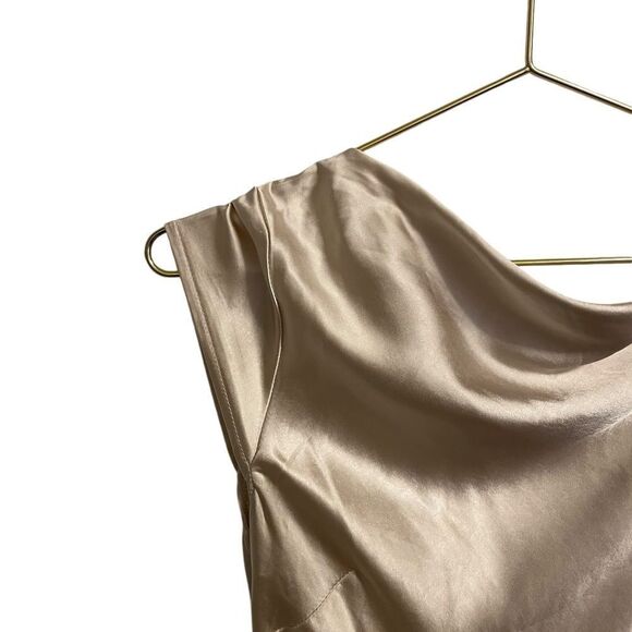 HELLO MOLLY The Valentina Cap Sleeve Satin Maxi Dress Champagne Size 4 NWT - Picture 5 of 9
